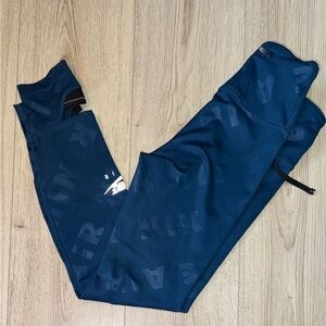 Nike air running Blue white tights Leggings high rise 7/8 length